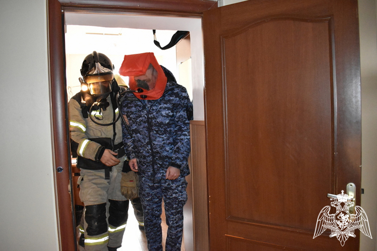 В Дагестане прошли совместные пожарно-тактические занятия Росгвардии и МЧС 