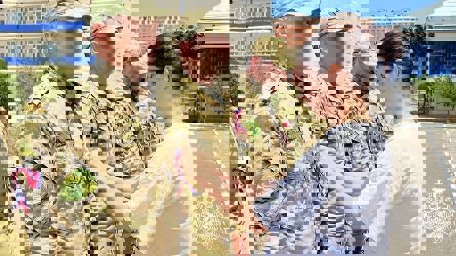 В Дагестане росгвардейцы присоединились к патриотической акции «Российский триколор»