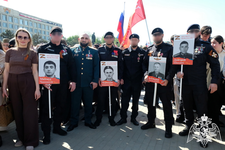 В Дагестане росгвардейцы приняли участие в акции «Бессмертный полк»