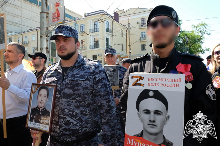 В Дагестане росгвардейцы приняли участие в акции «Бессмертный полк»