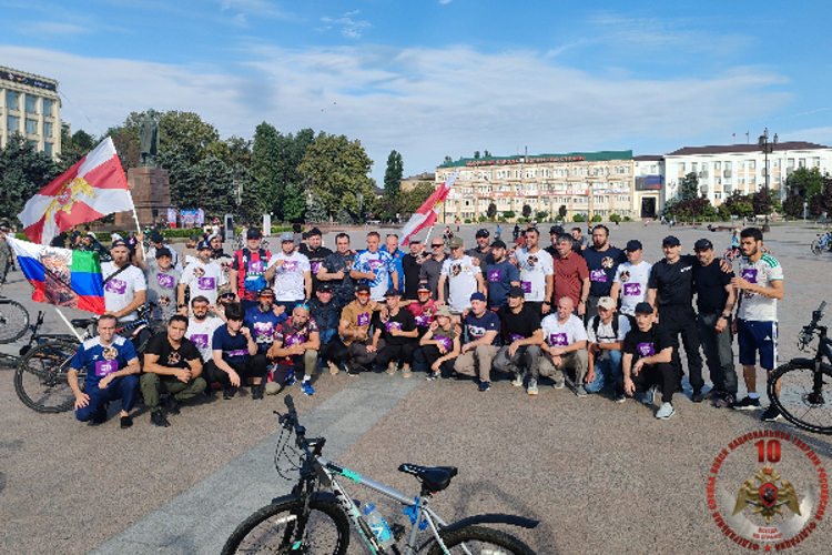 В Дагестане прошёл «Велопробег единства народов России» с участием росгвардейцев